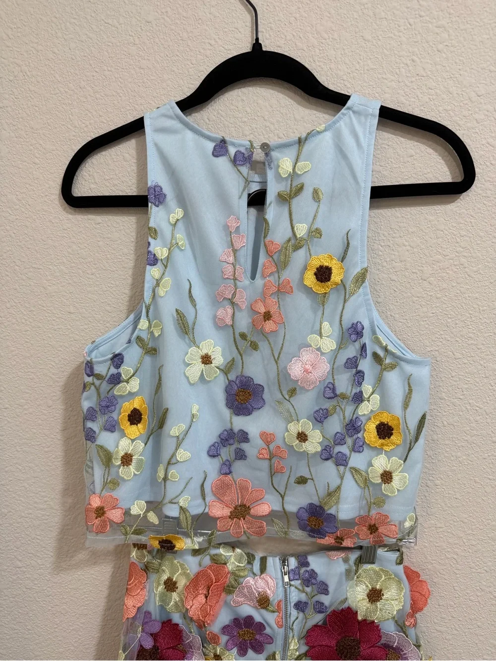 Whimsical Floral Embroidered Matching Set Cottagecore Fairycore Medium